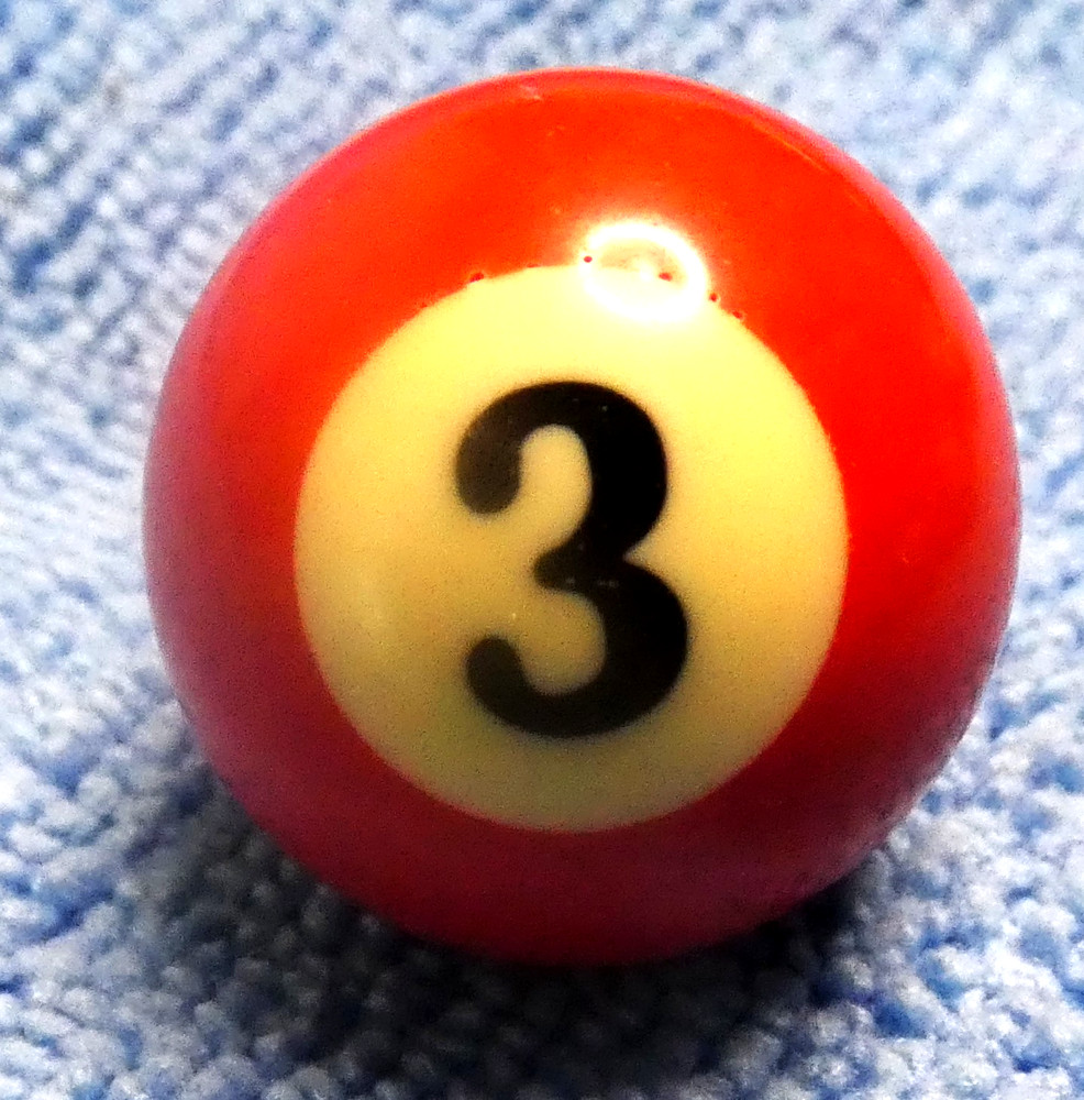 Mini 1” Pool Billiards Ball #3 Solid Red Replacement