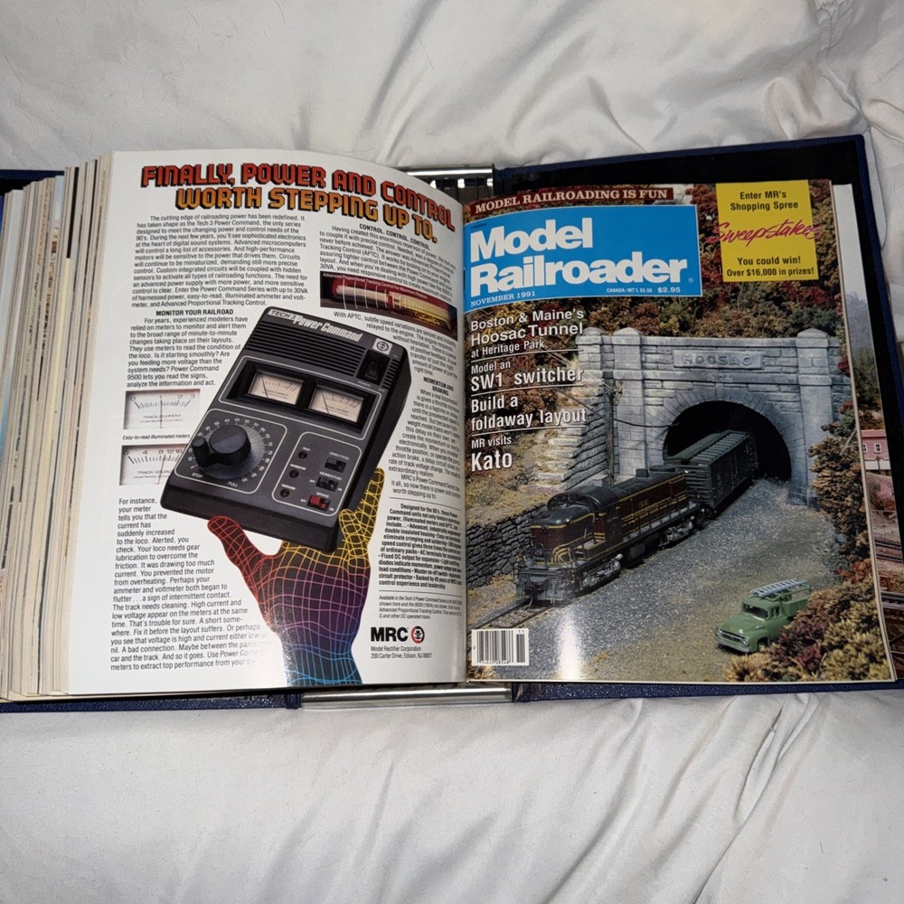 Model Railroader Magazine 1991 Complete Year Jan-Dec With Binder