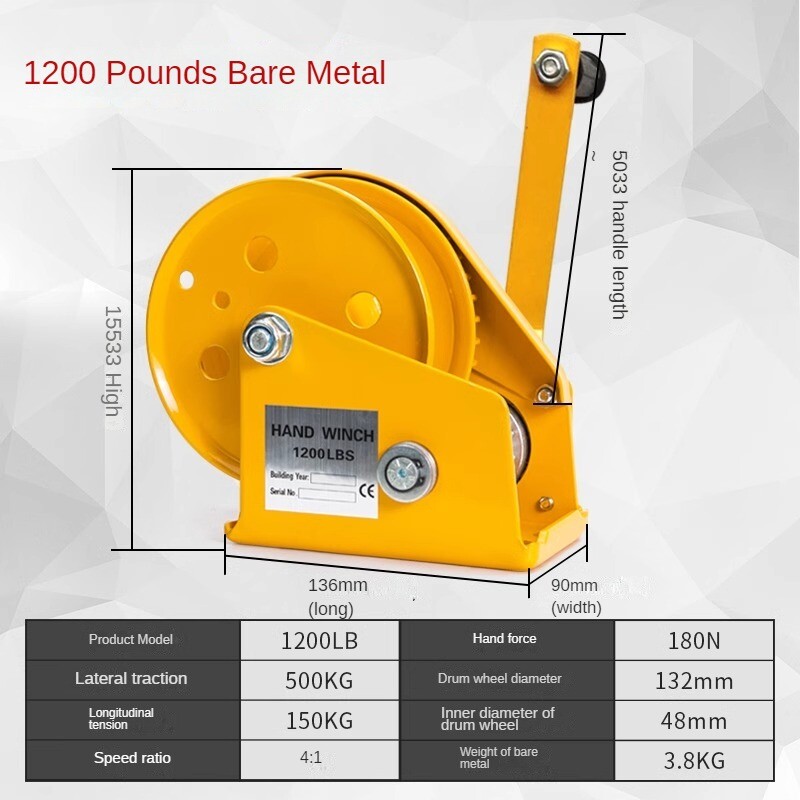 Hand Winch Two-way Self-locking Winch Automatic Brake Manual Winch Tractor