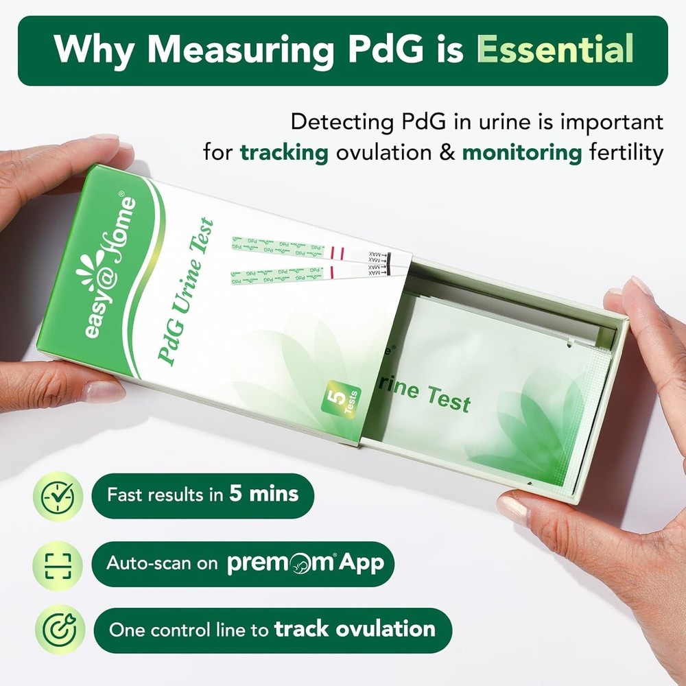 Easy@Home PdG Ovulation Test Strips – 5 Count, Hormone Tracking Kit