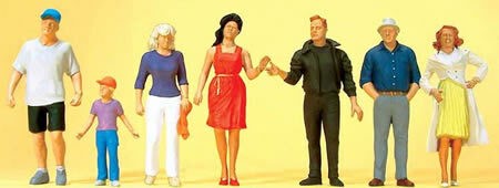 Preiser 10541 HO Scale Pedestrians -- Passers-By pkg(7)