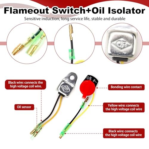 4 Pack 36100-ZE1-015 Engine Stop Switch & Low Oil Sensor Kit Compatible with