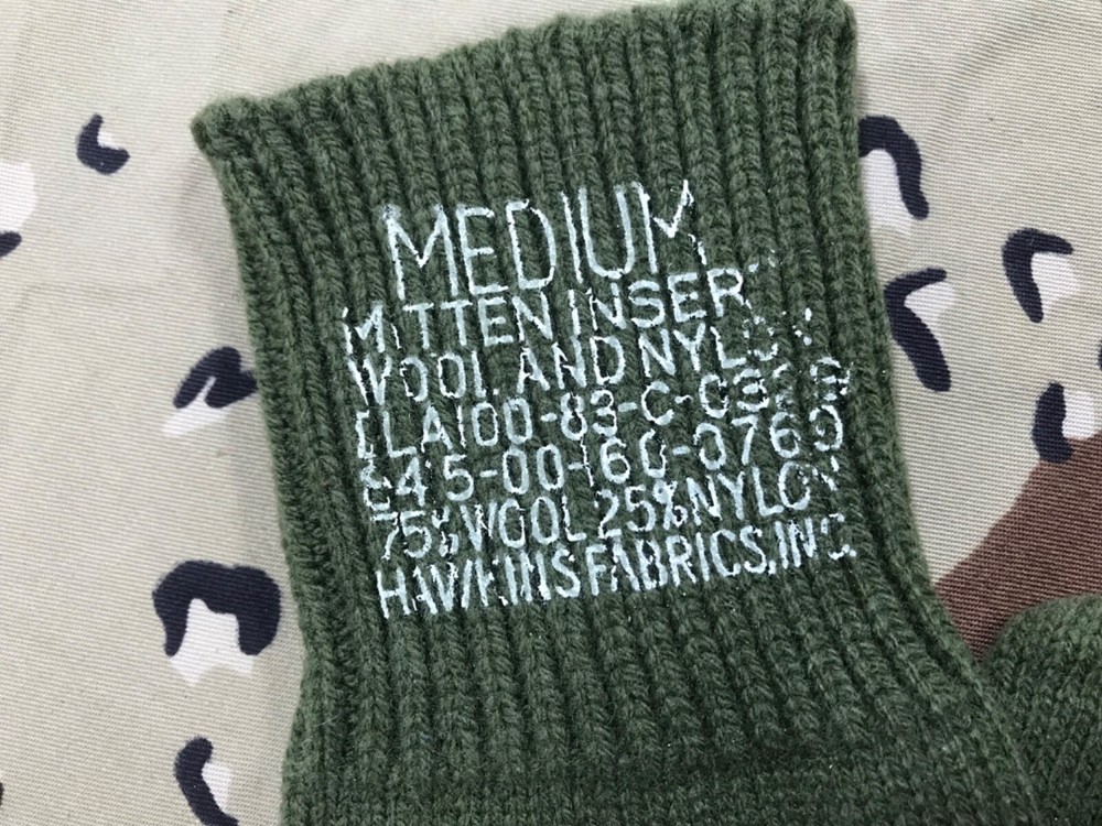 Wool Military Trigger Finger Mitten LINERS AMBIDEXTROUS Unissued MEDIUM