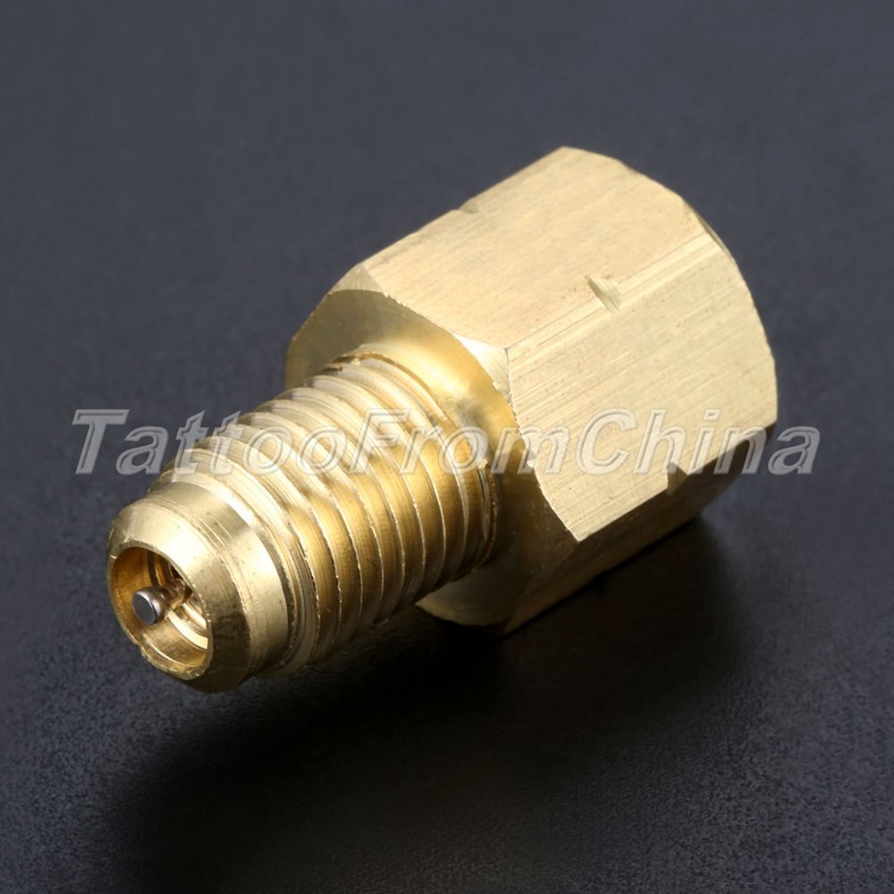 Solid Brass c/w Removable Valves Core R1234YF Vacuum Pump Adapter 1/2 ACME