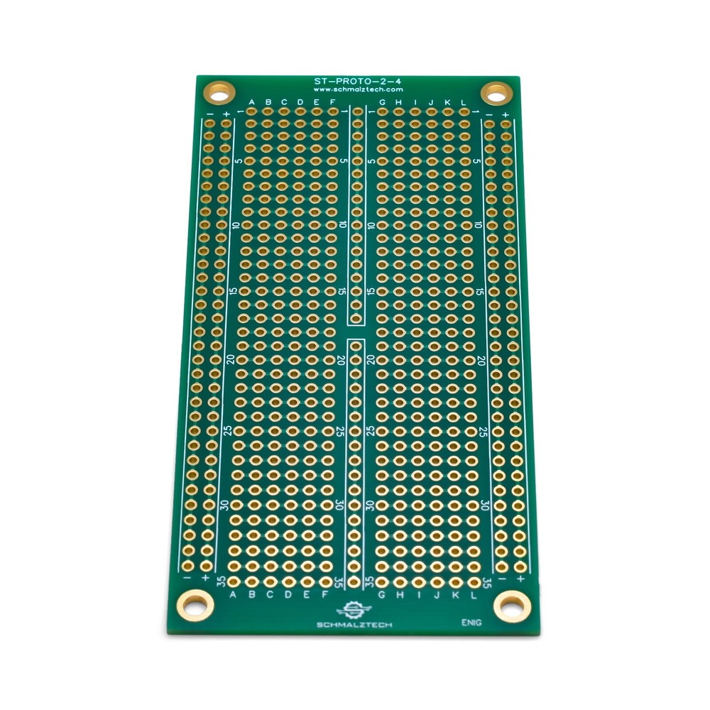 Premium 2" x 4" Protoboard PCB, ENIG Prototyping PCB, ST-PROTO-2-4