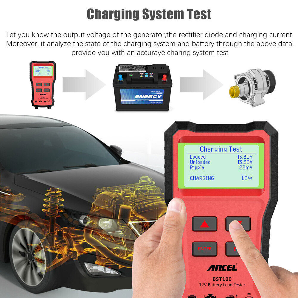 ANCEL BST100 12V Battery Tester Cranking Charging System Load Test Analyzer Tool