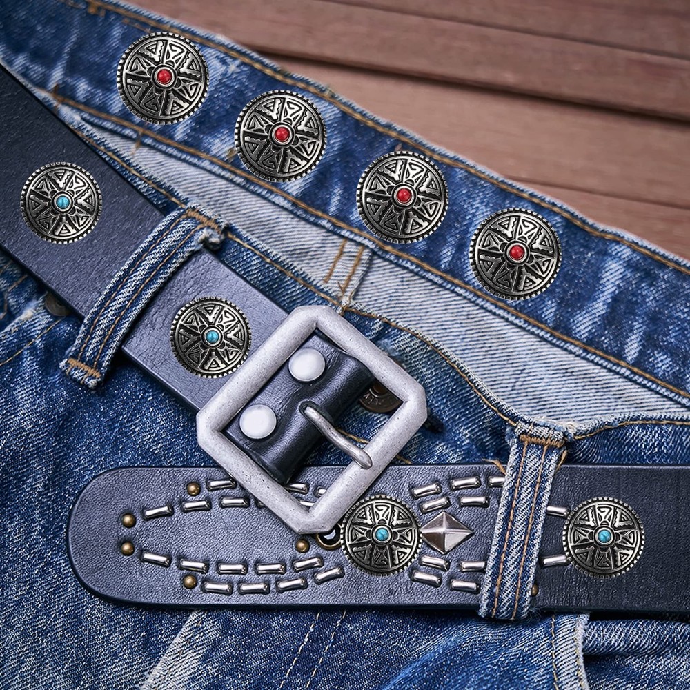 12pcs Leather Decorative ButtonsMetal Stud Screw Back Rivet DIY Creativity Pr...