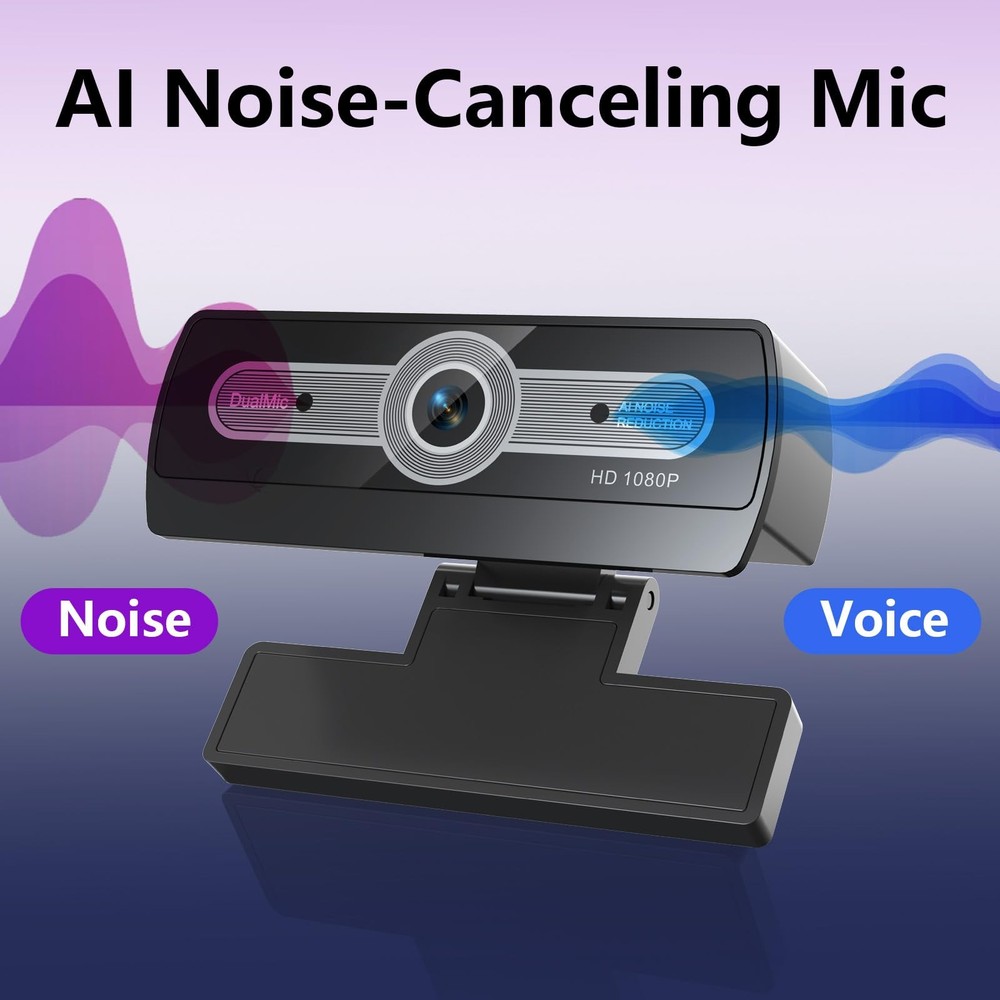 1080p Webcam with Microphone, USB for PC Laptop Desktop Computer, Streaming C...