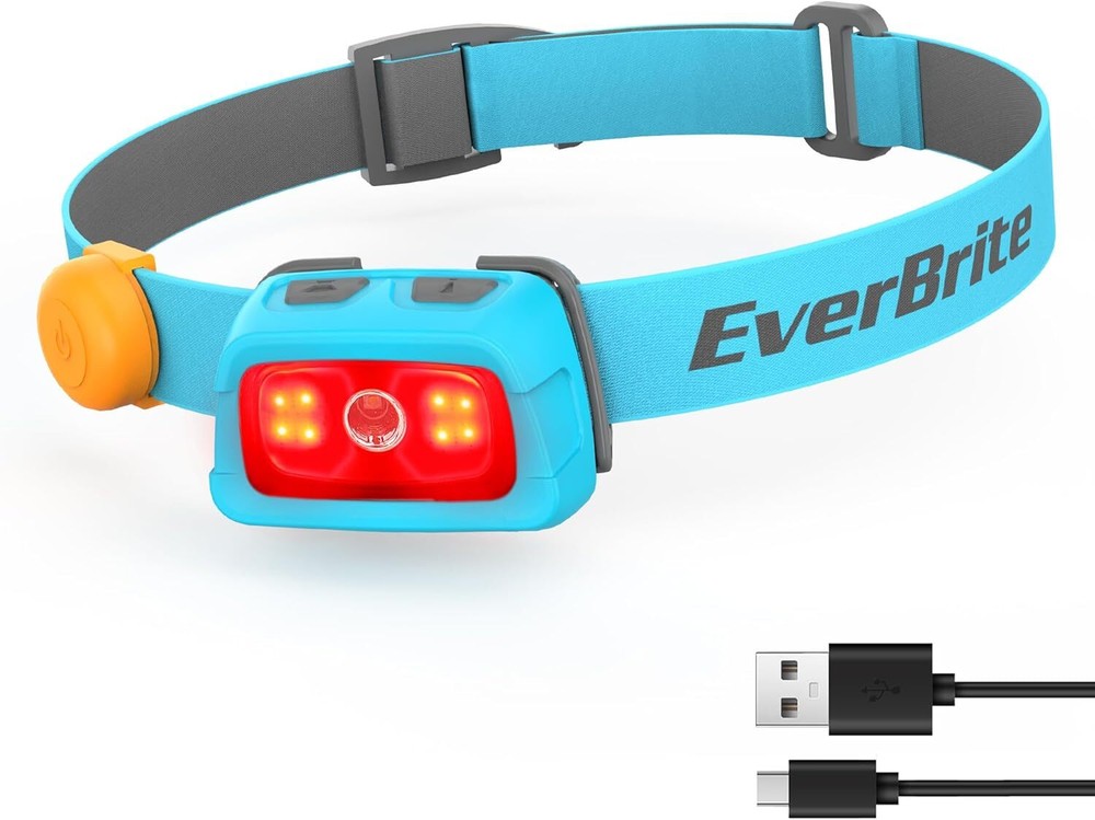 EverBrite Rechargeable Headlamp 350Lumen 7Mode Running Red Light&Memory Function
