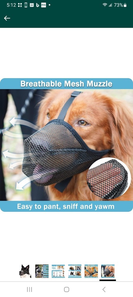 Dog Muzzle, Soft Mesh Dog Muzzles for Small Medium Large Dogs, Breathable Dog...