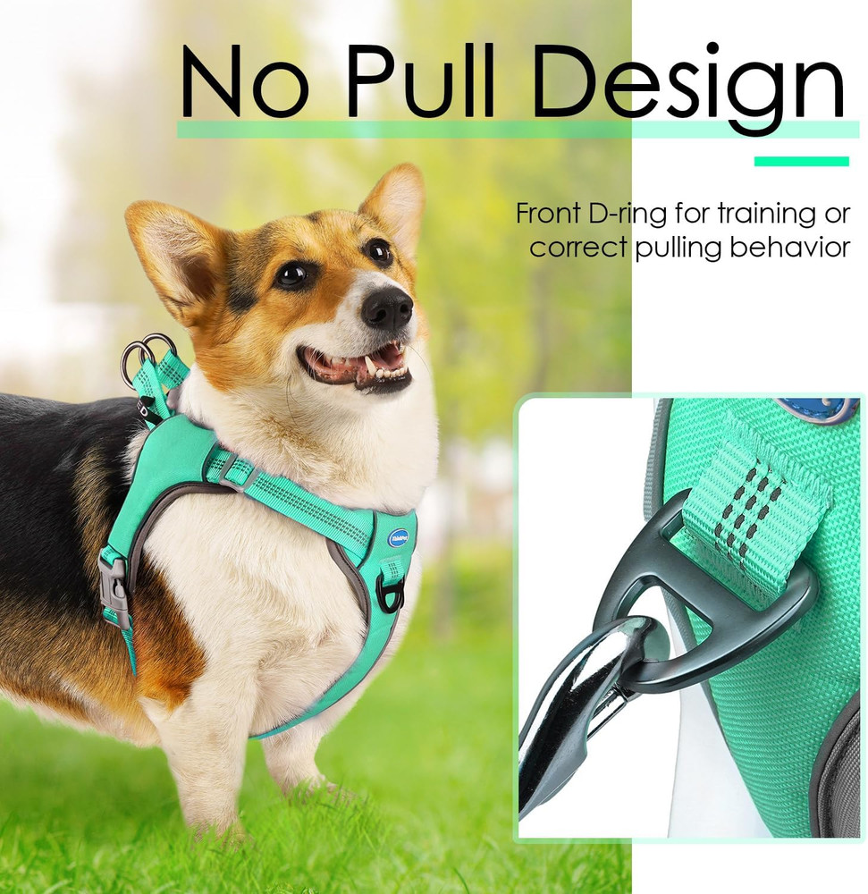 No-Pull Harness, Escape Proof Step-In Reflective Dog Vest Adjustable Breathable