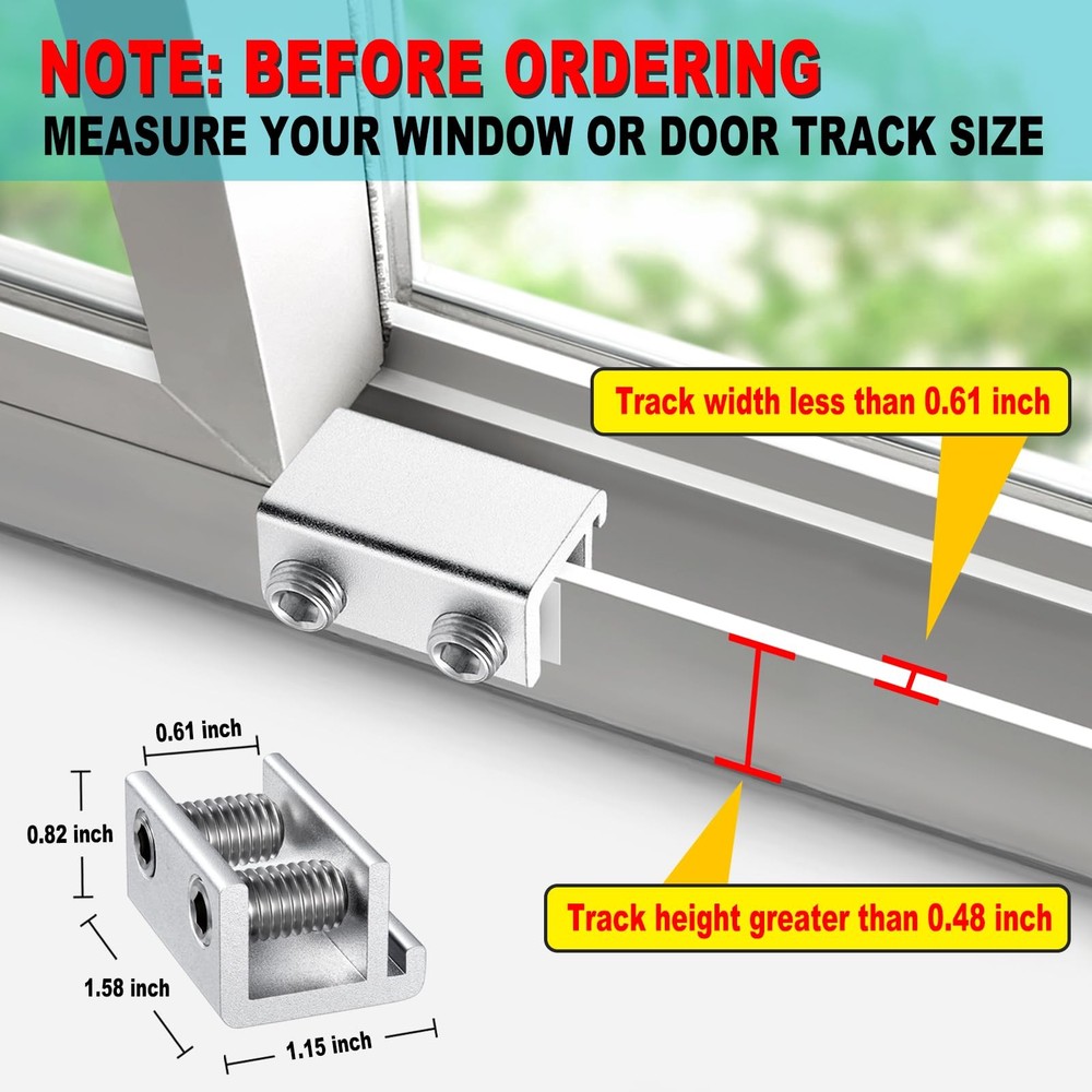Sliding Window Locks 4 Sets, Security Window Locks with Keys, Adjustable Alum...