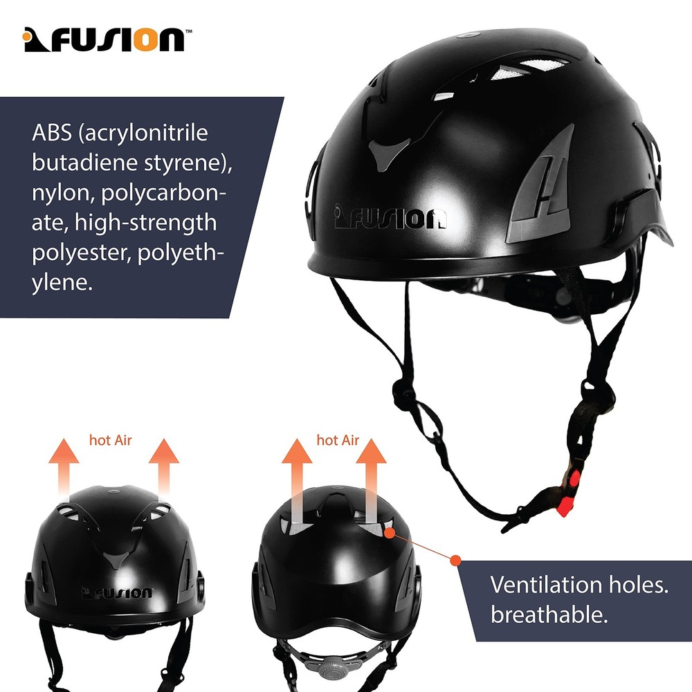 Fusion Meka Work Climbing Helmet Black