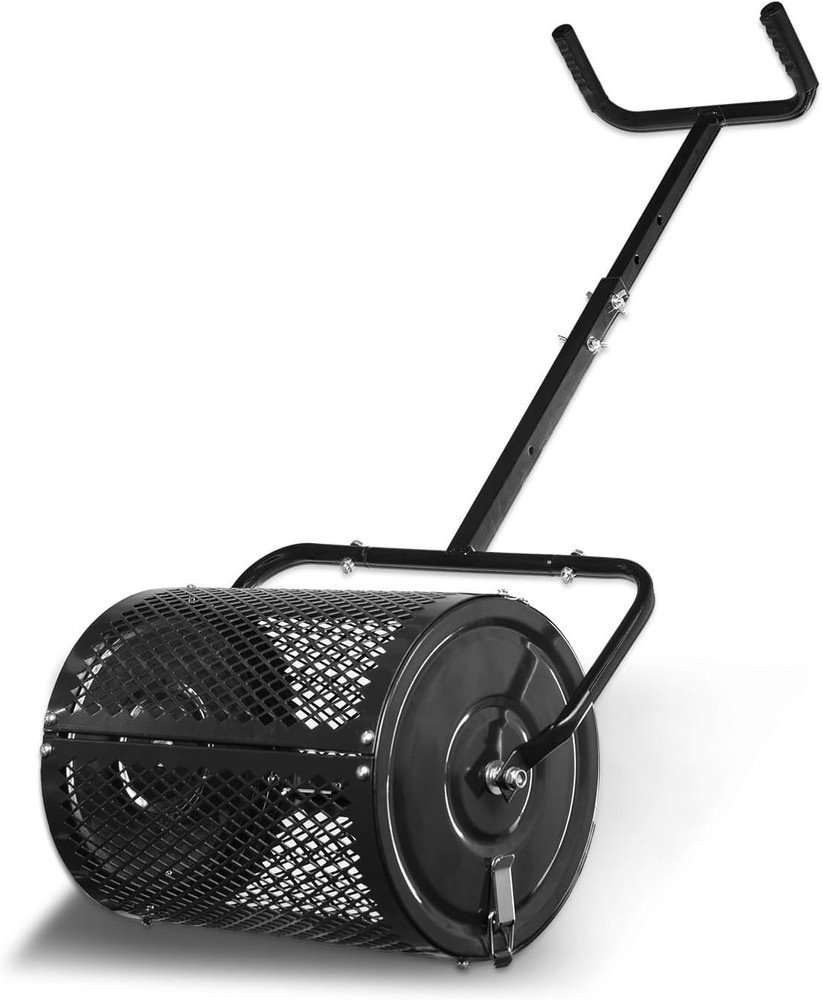 Adjustable Heavy-Duty Lawn Spreader for Even Compost Distribution – Black Finish