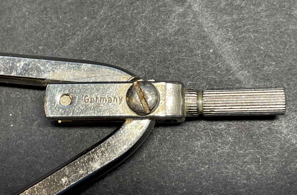 Vintage Metal Drafting Tool Compass Germany 4.5"