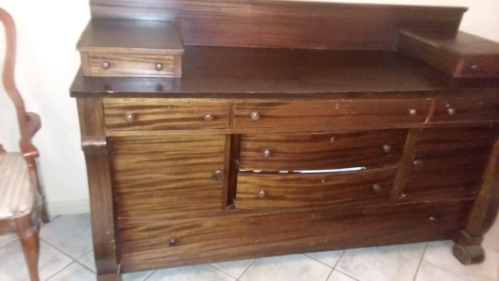 Large Antique Solid Mahogany Buffet
