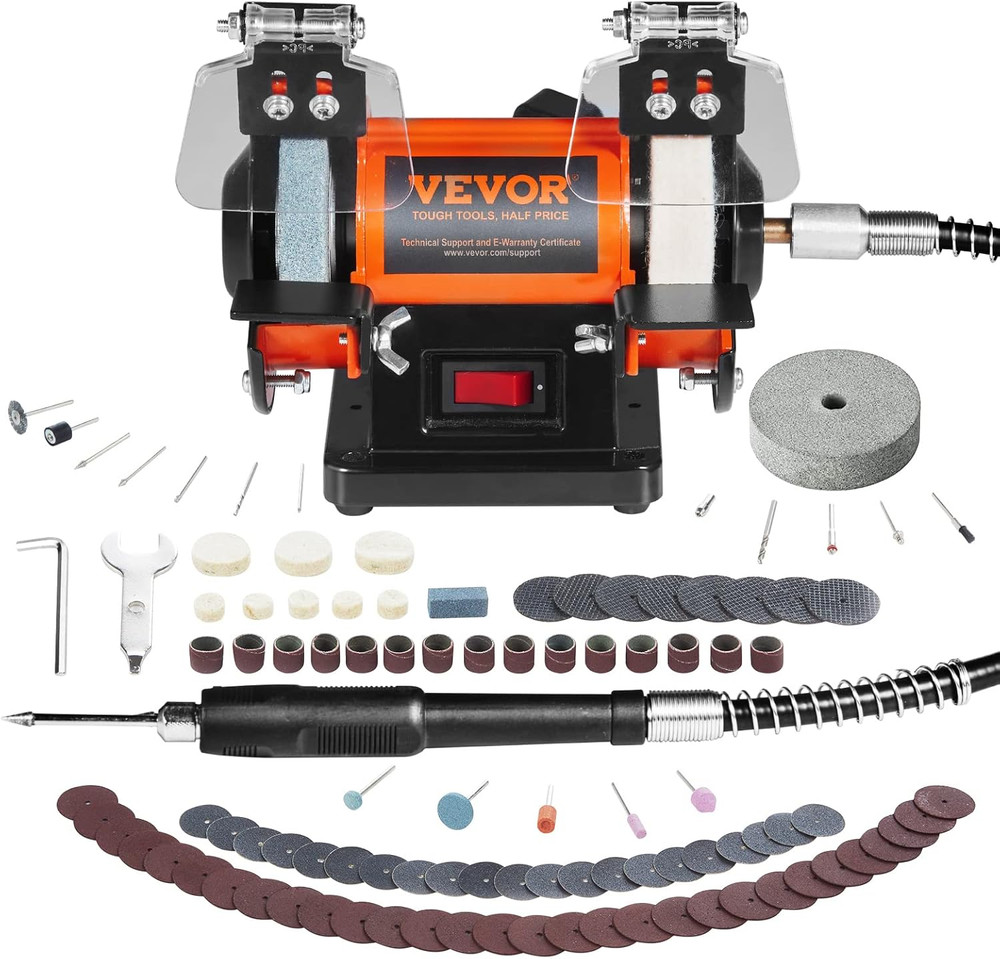 Bench Buffer Polisher, Bench Buffer Grinder Polishing & Buffing Machine for Meta