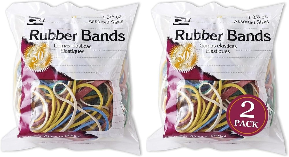 1 3/8 Oz Assorted Rubber Bands - Strong, Seamless Construction for Durability