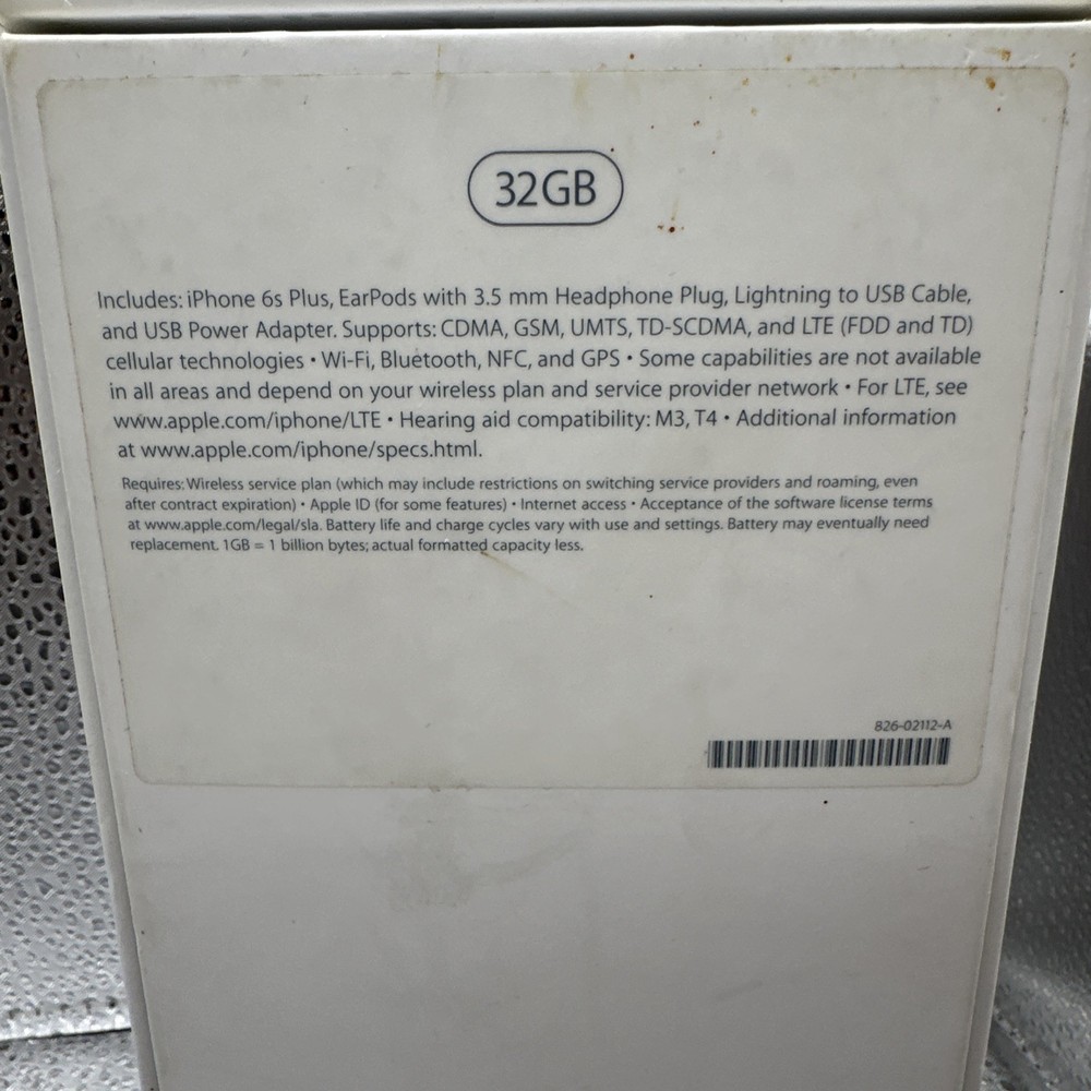 *BOX ONLY* APPLE iPhone 6S Space Gray 32GB ~ Original Empty Box W/ Insert Papers