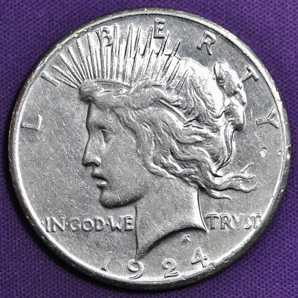 1924-s Peace Silver Dollar.  High Grade.  210286
