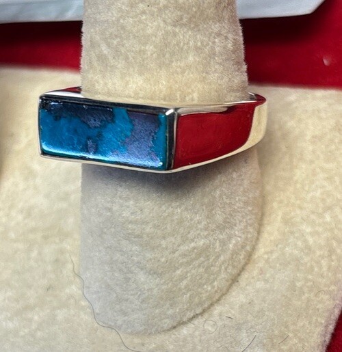 mens sterling silver ring Size 9 Shattuckite