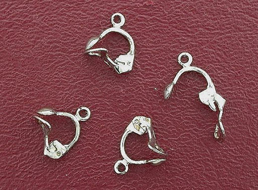 FOUR BOTTOM DROP SILVERPLATE CLIP ON EARRINGS WITH LOOP MOUNTING CF503