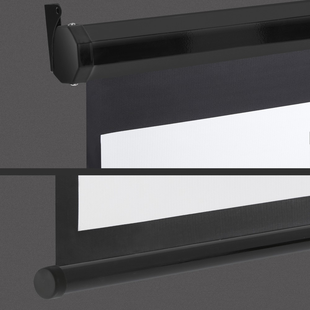 Projector Screen 100" Diagonal Projection Screen Manual Pull Down 16:10 HD Black