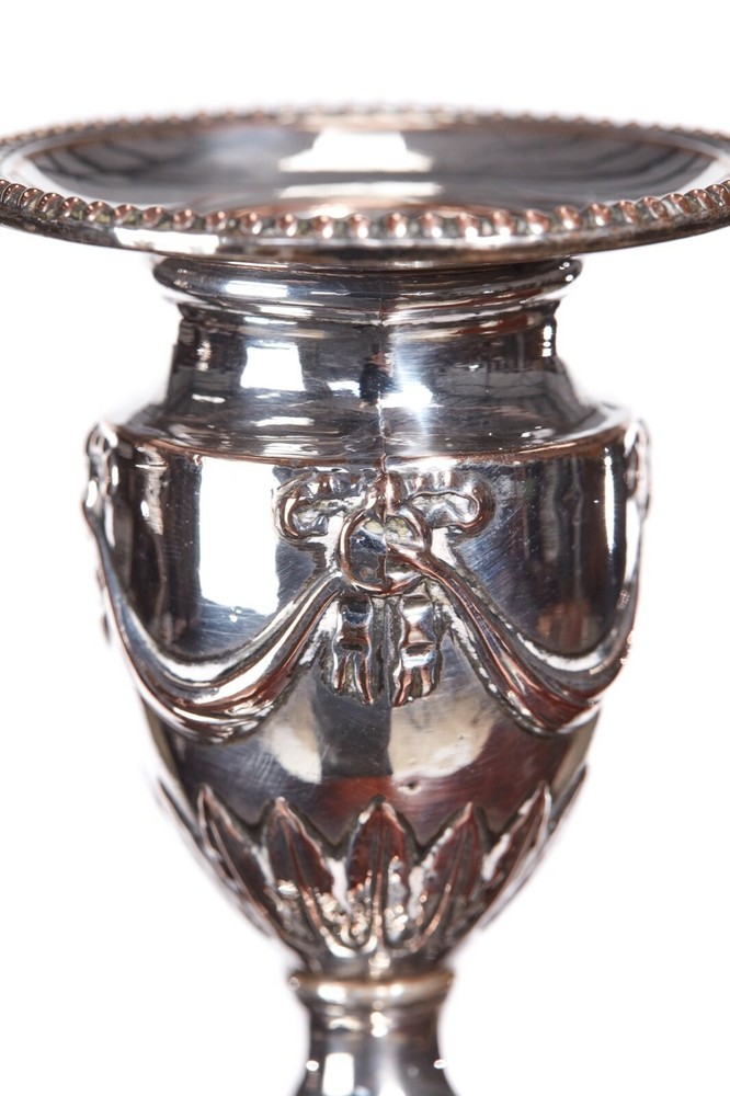 Pair Of George III Silver Plated Candlesticks