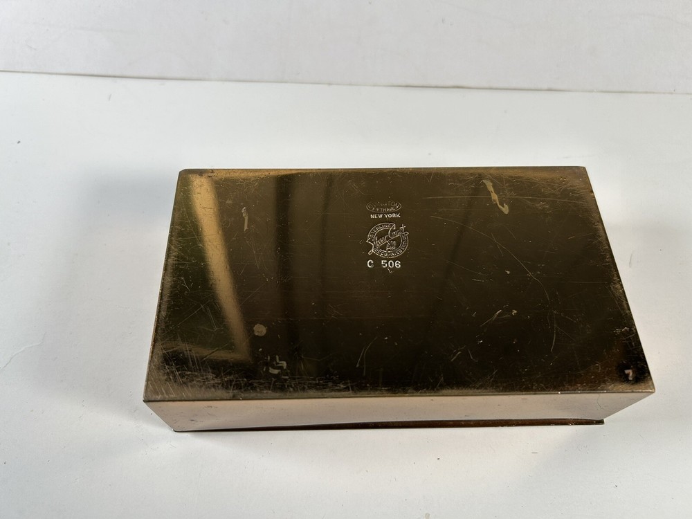 Ovington NY Silver Crest Bronze & Sterling Silver Box Art Deco