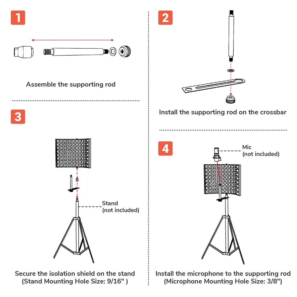 Microphone Isolation Shield Sound Absorber Foam Panel Studio Live Game