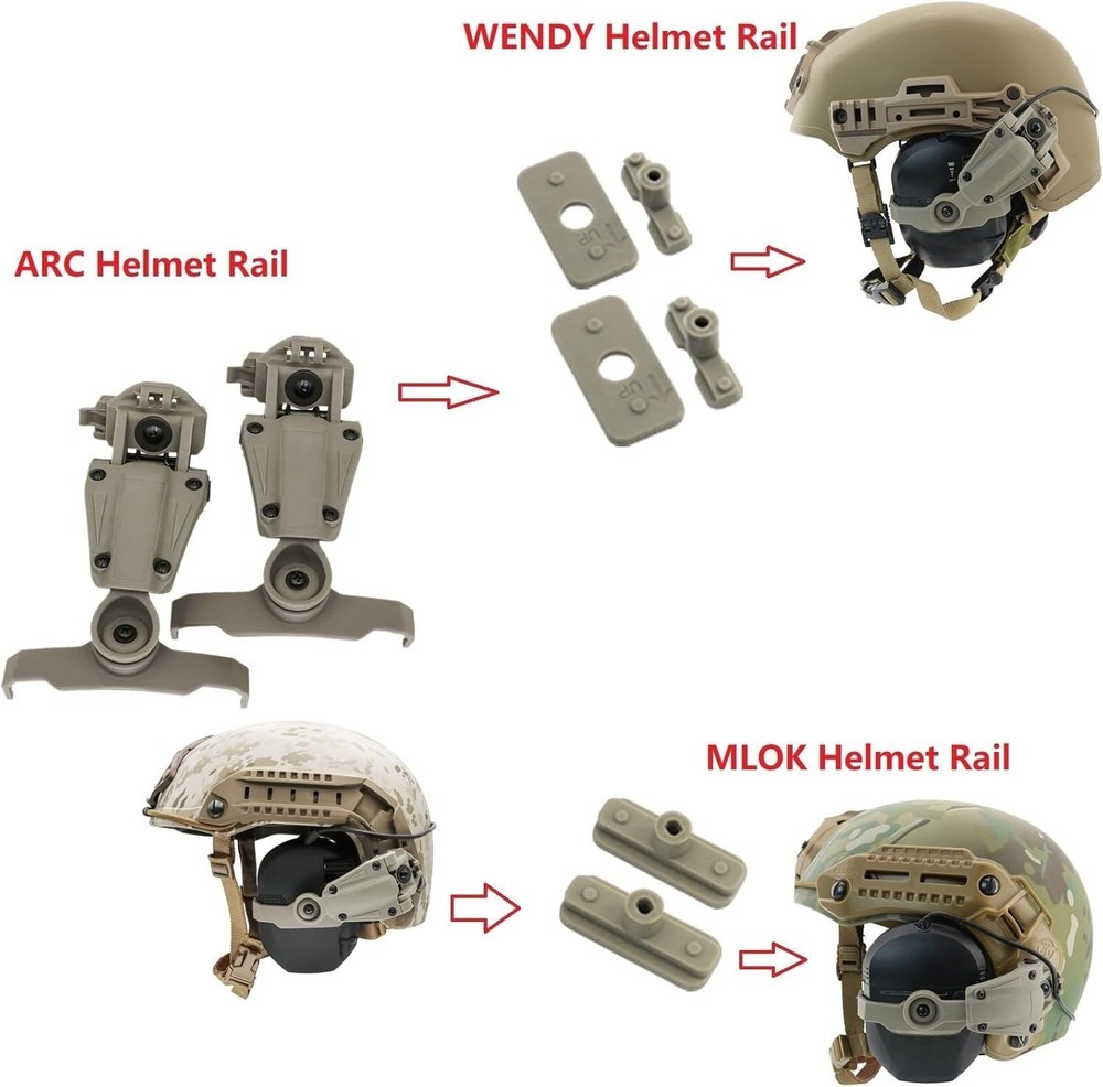 Tactical Helmet Rail Adapter - Fits Walker's Razor