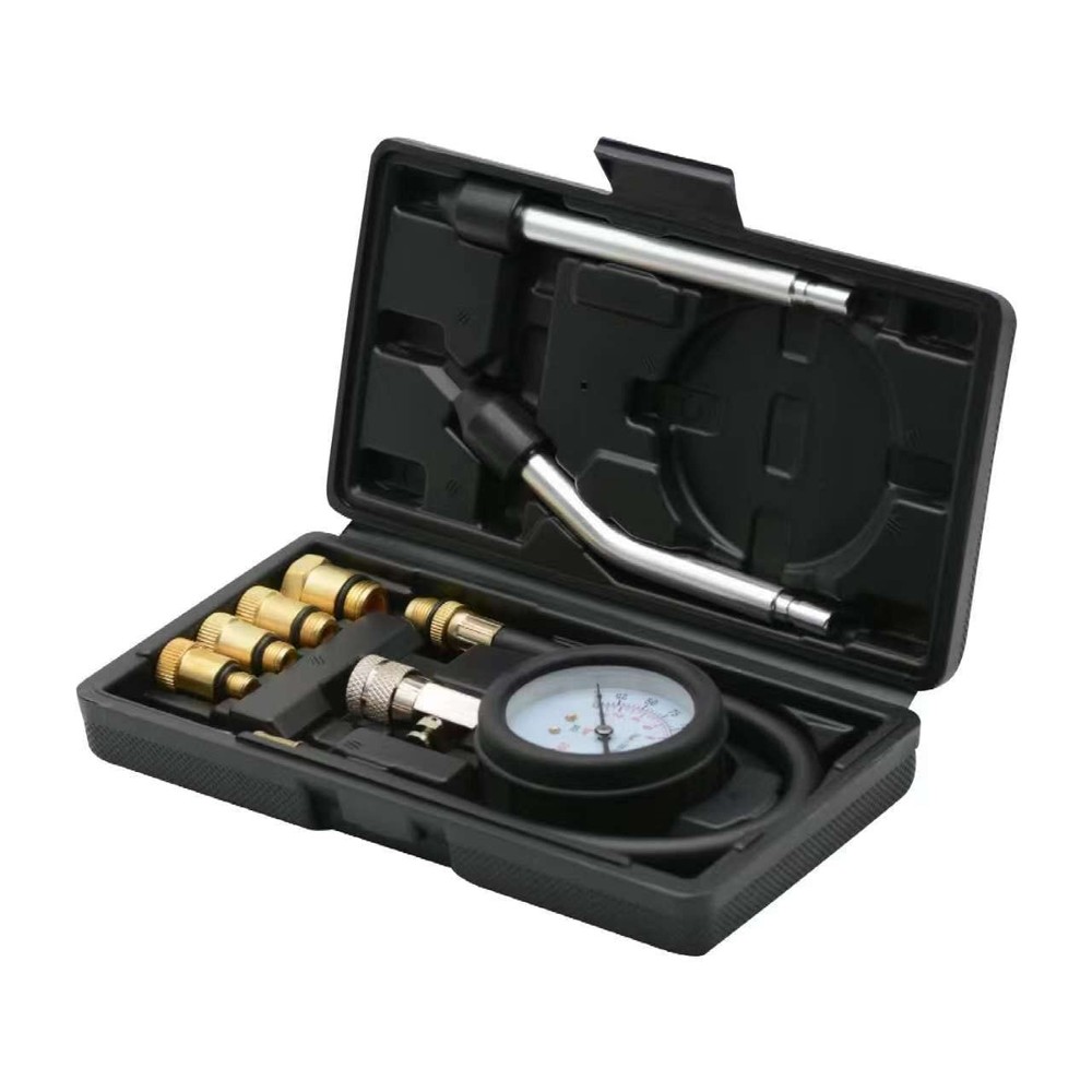 Professional 8PC Engine Compression Tester - 0-300 PSI with Complete Accessories