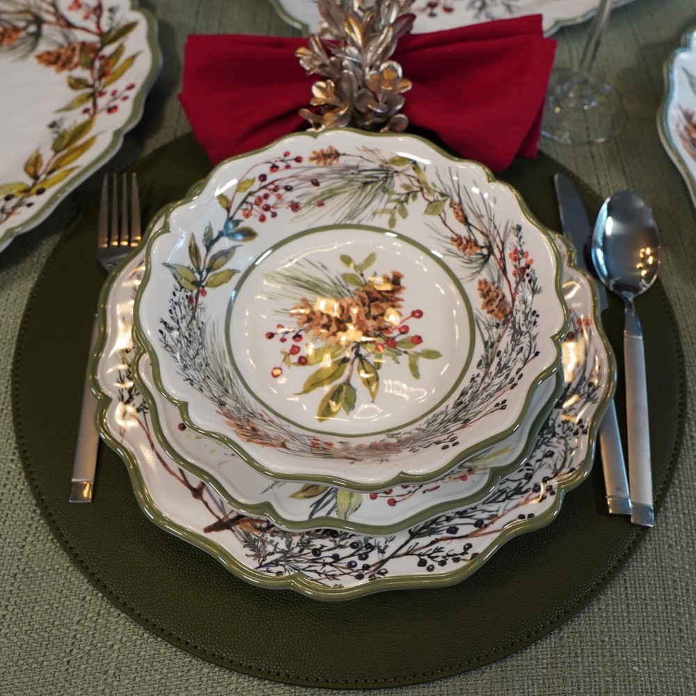 Certified International Winter Forest 12 Pc Dinnerware Set, Multicolor