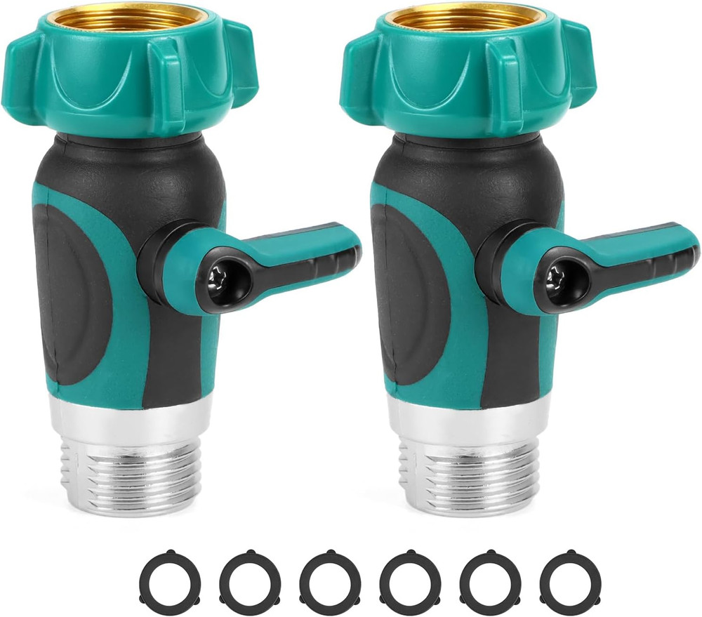 2 Pack Garden Hose Shut Off Valve Leakproof 3/4 Flow Control Rustproof YardValve