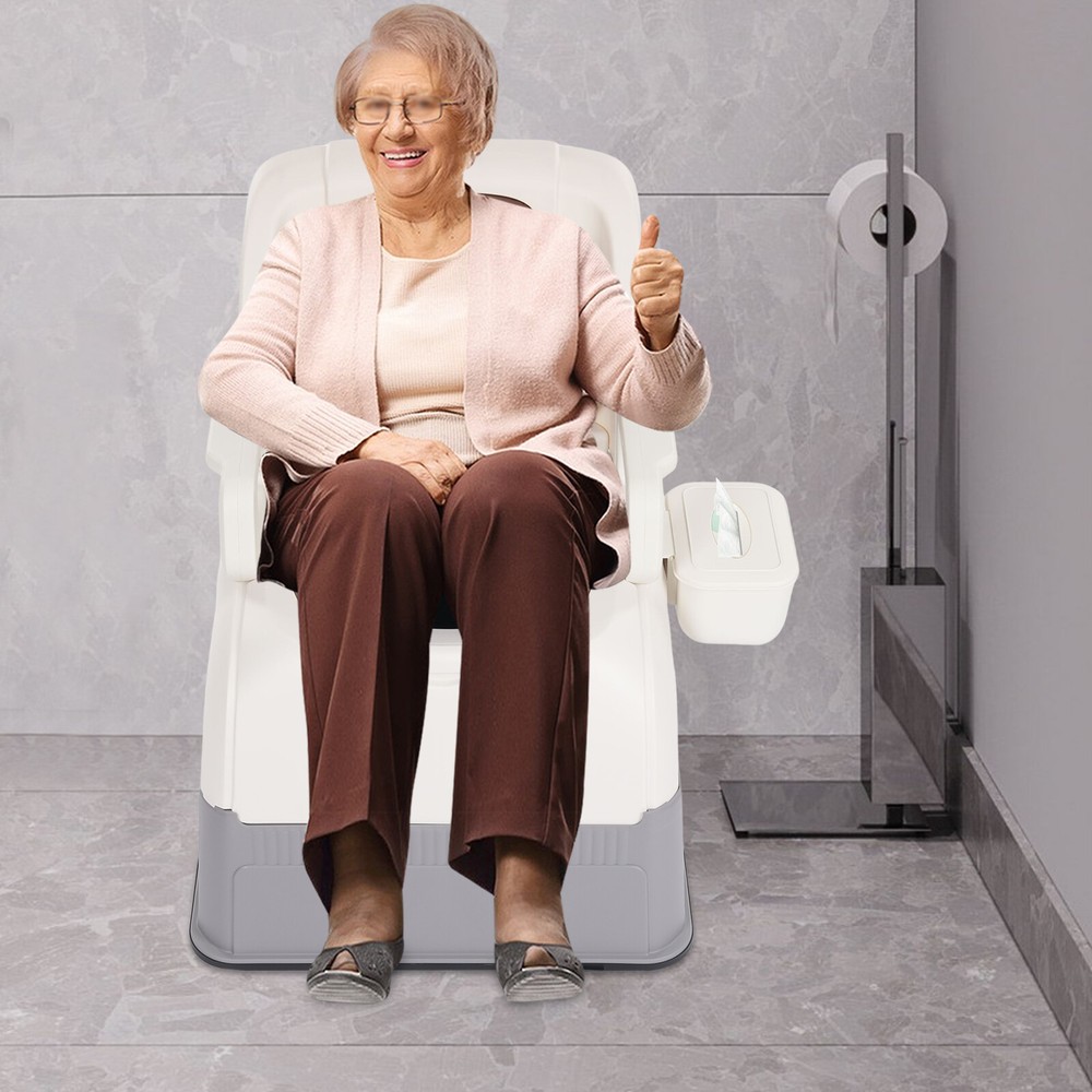 Convenient Portable Bedside Commode Chair For Elderly & Mobility-impaired New
