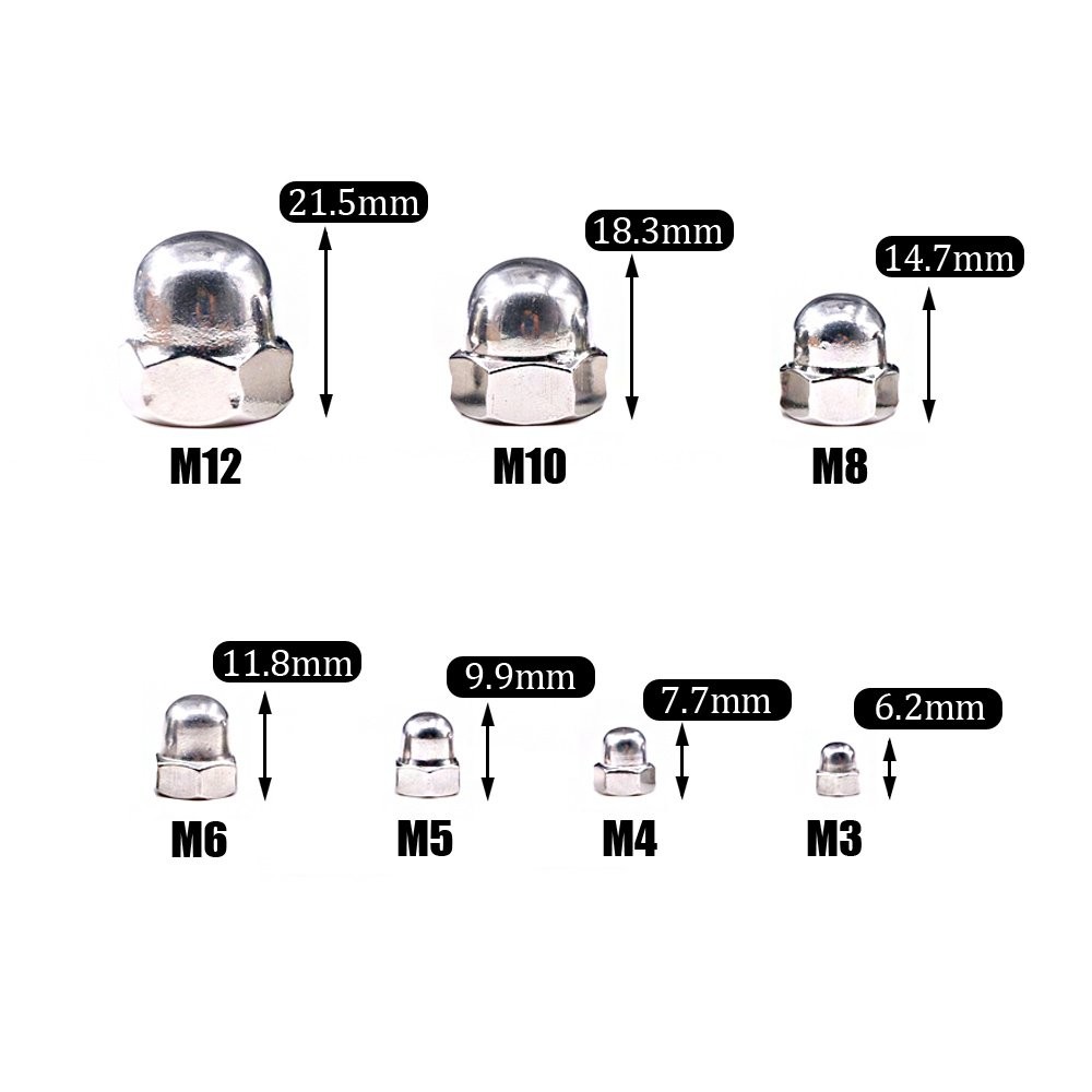 Stainless Steel Acorn Cap Nuts Kit