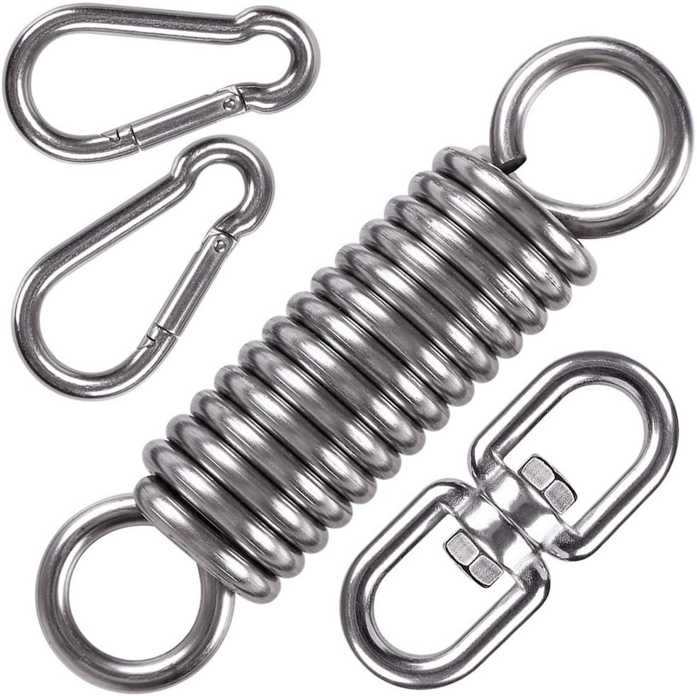 Hammock Chair Hanging Kit Swing Spring Hardware, Heavy Duty 1 Pack, Silver