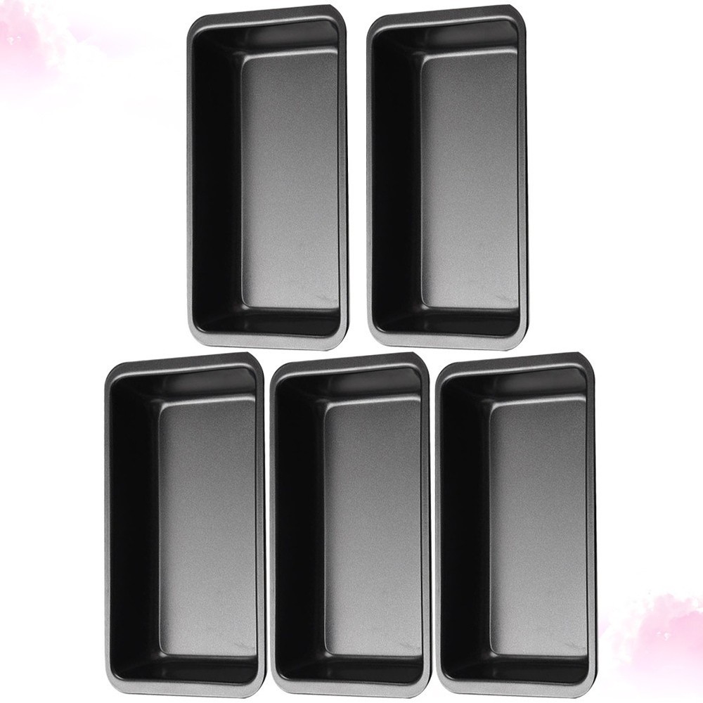 5 Pcs Carbon Steel Non Stick Rectangular Baking Pan Oven Toast Box 6 Inches