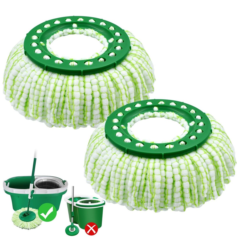 Tornado Spin Mop Replacement Head, Libman Compatible, New Design, Green