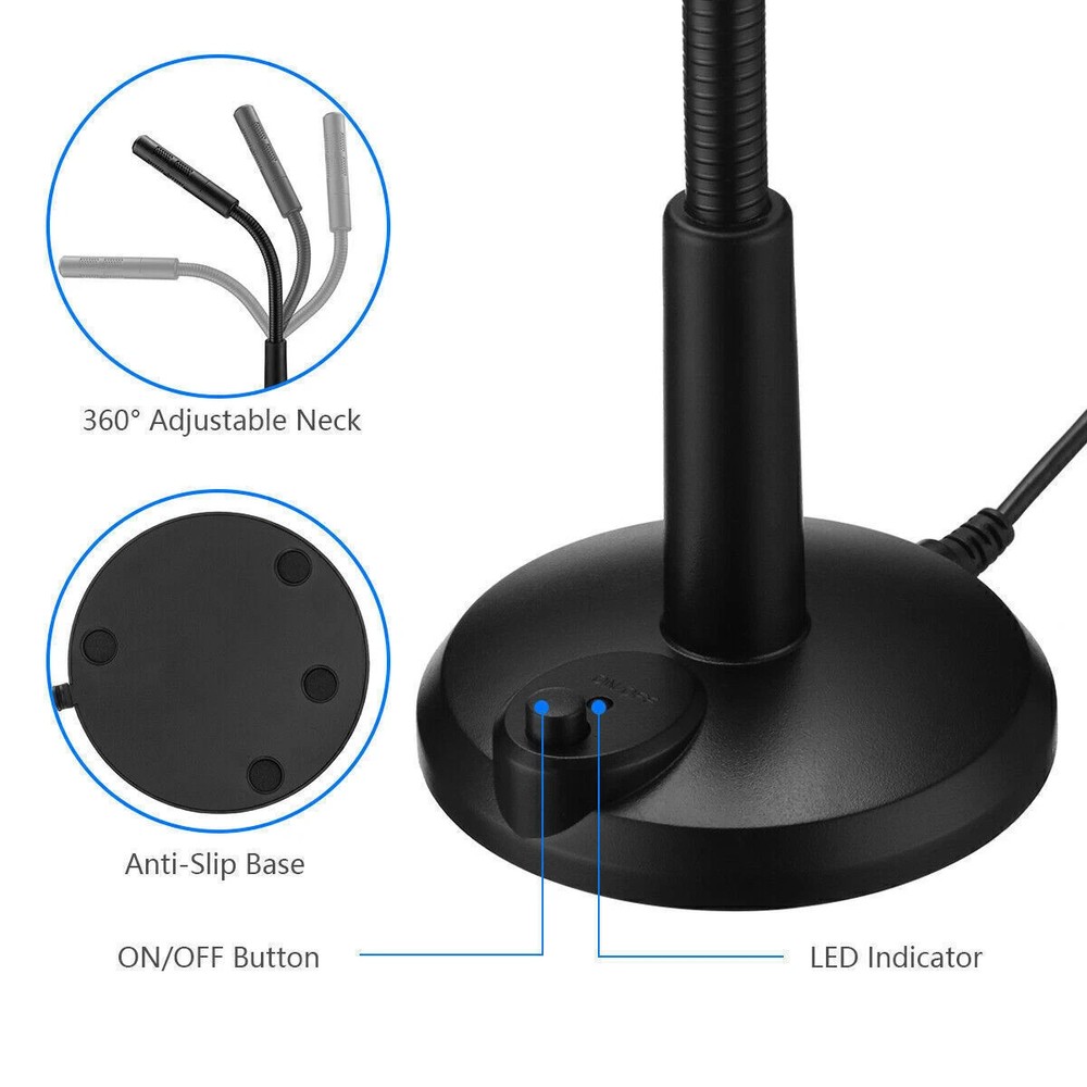 Mini USB Condenser Microphone with Stand - Plug & Play for PC/Laptop/Mac