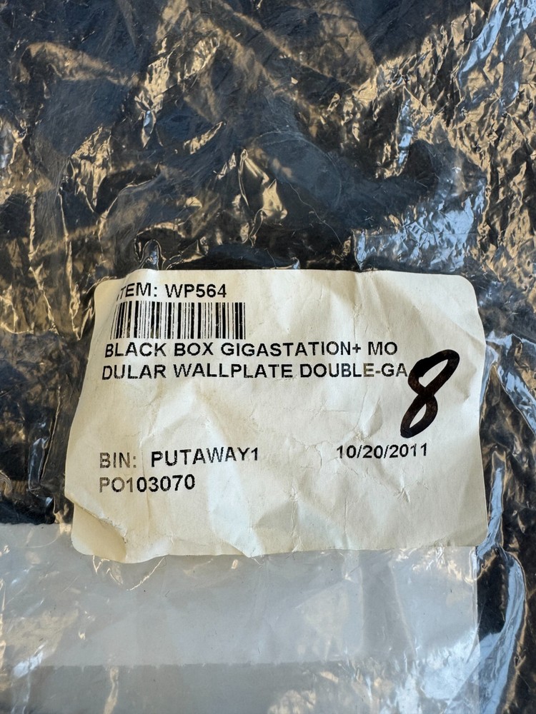 Black Box Plate Module, Frame 2 Gang White Part# WP564 - Auction includes 6 ea.