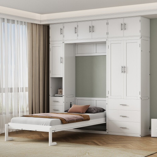 Multi-Functional Murphy Wall Bed with Lockers Wardrobe Video Storage Cabinet Bed