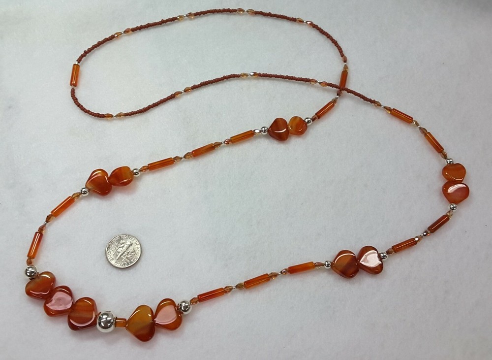 Carnelian Sterling silver, crystal artisan handcrafted gemstones
