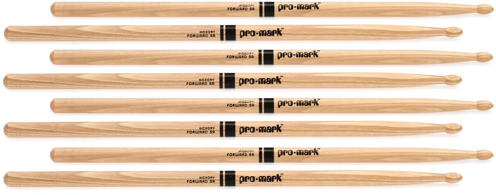 Promark Hickory Drumsticks - 5A - Wood Tip - 4-pack