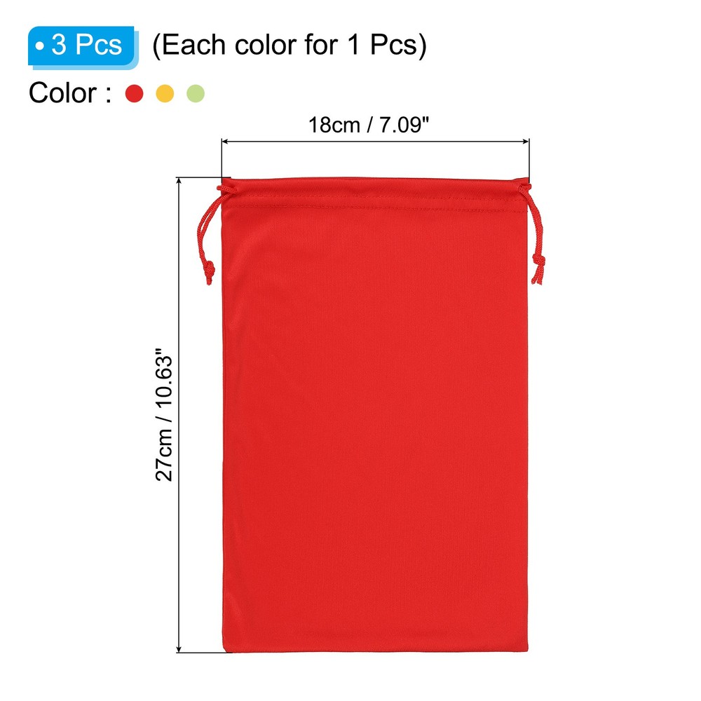 Ski Goggle Bag, 3 Pack Microfiber Snow Goggles Case Sleeve, Red, Yellow, Green