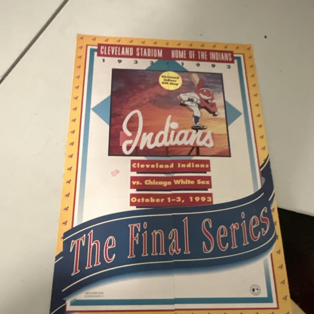Cleveland Indians Vintage Original MLB Programs 1993-1994 Opening Day Final Ser…
