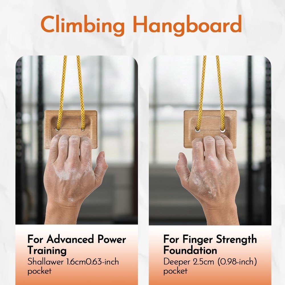 Portable Hangboard 1 Pair Wooden Fingerboard Pull Climbing Board
