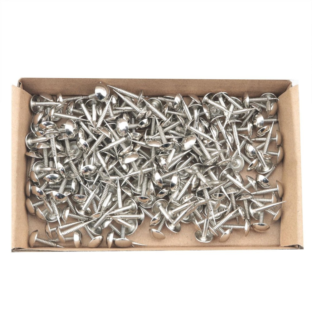 200 PCS 8x17mm Silver Mini Threaded Nails Turtle Sofa Upholstery Tacks Pins