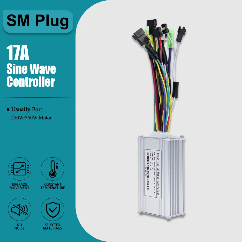Three-Mode Sine Wave Controller 17A-60A SM/WP Plug with 36V 48V S966 Display