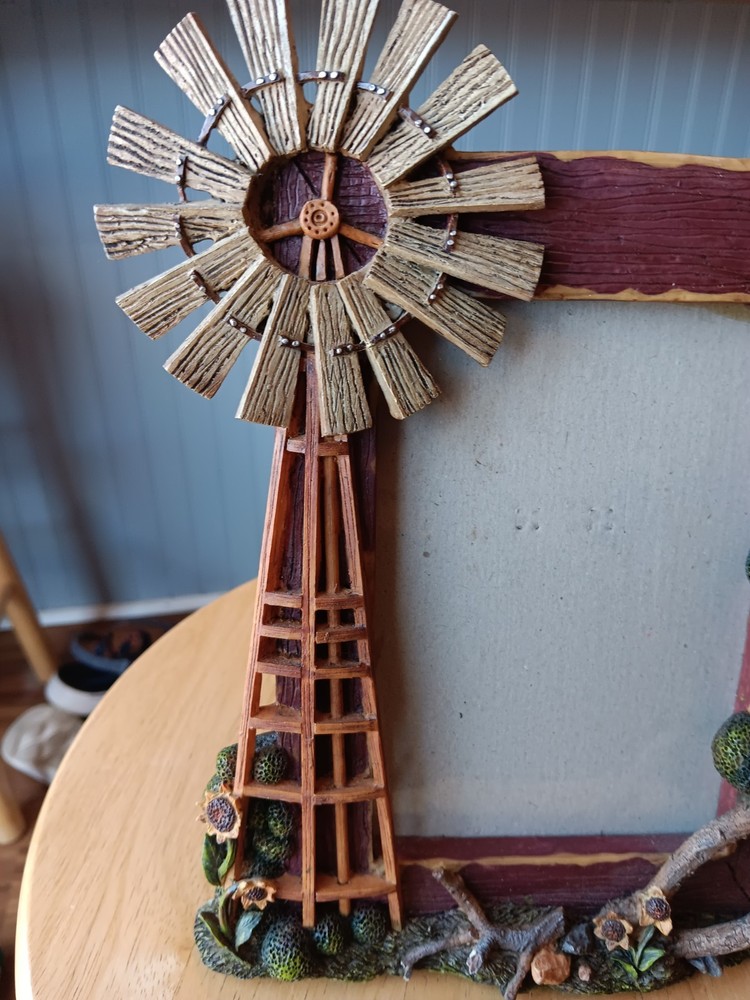 Picture Frame Windmill And Tree Resin Unique